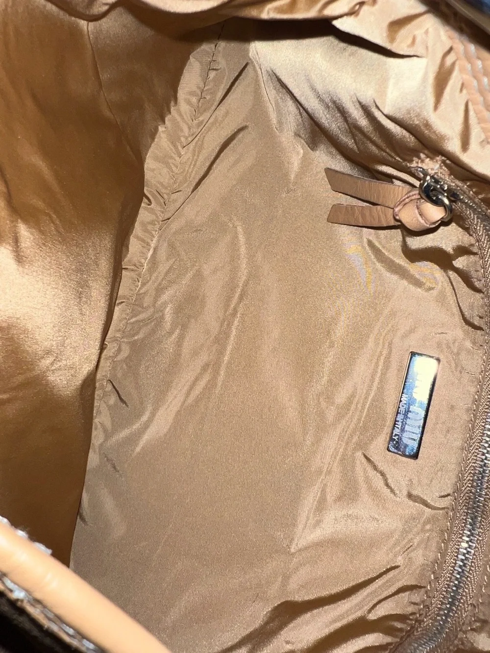 Miu Miu Beige Leather Shoulder Bag with Silver Ring